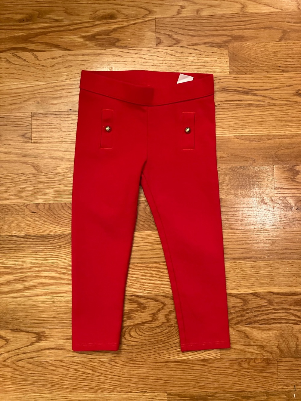 Janie and Jack Bright Red Girls' Pull-On Pocket Leggings